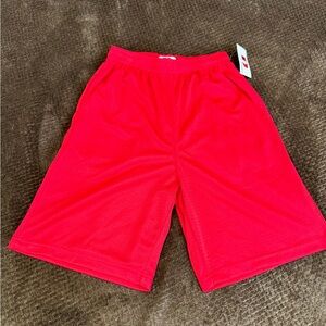 Denny’s Boys Red Athletic Mesh Shorts - Comfortable Elastic Waist